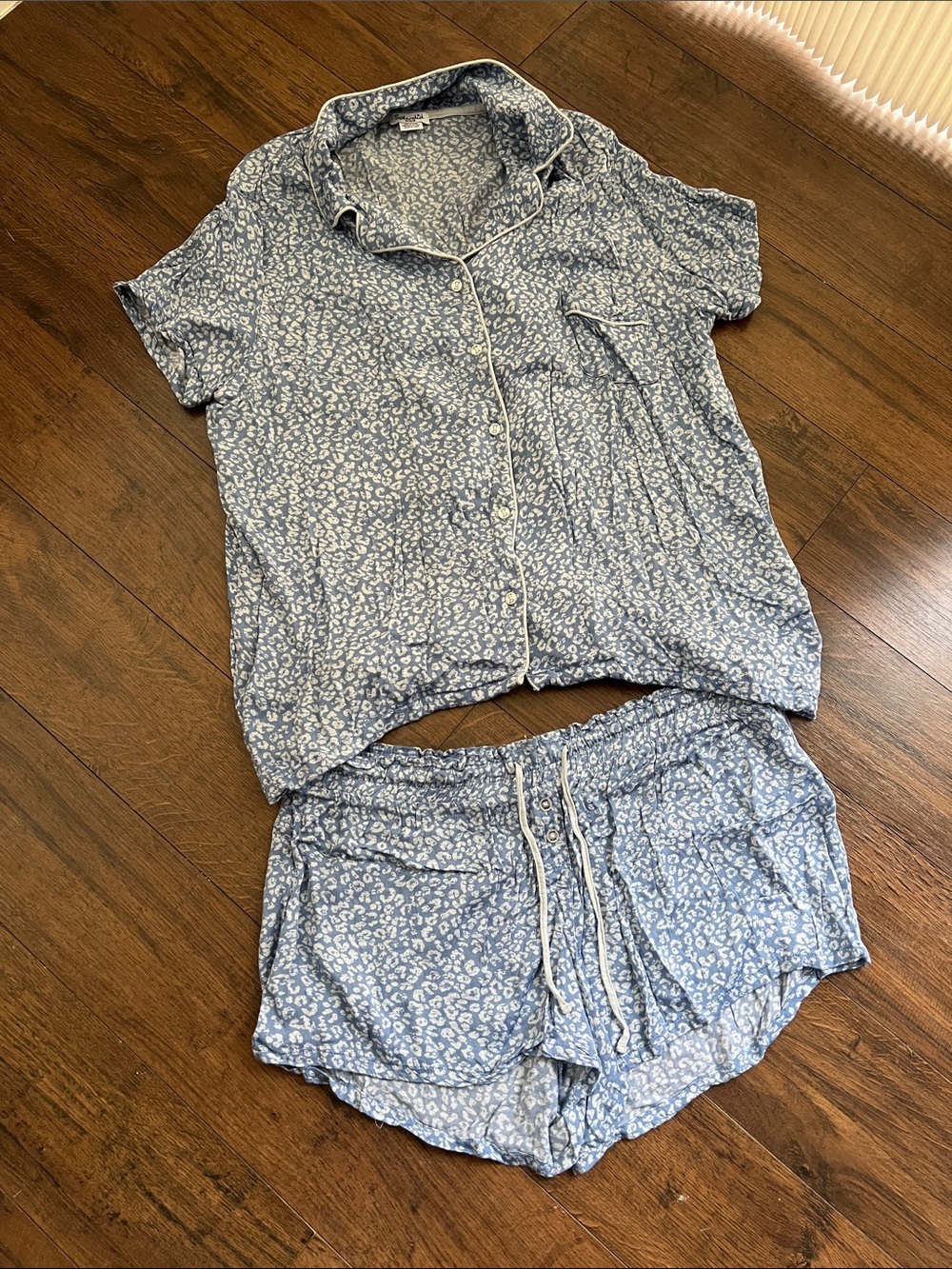 Women's Blue Floral Short Pajama Set